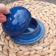 Butter bell in blue ceramic, handmade