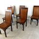 Mid century bamboo high back dining chairs with table, 1960s