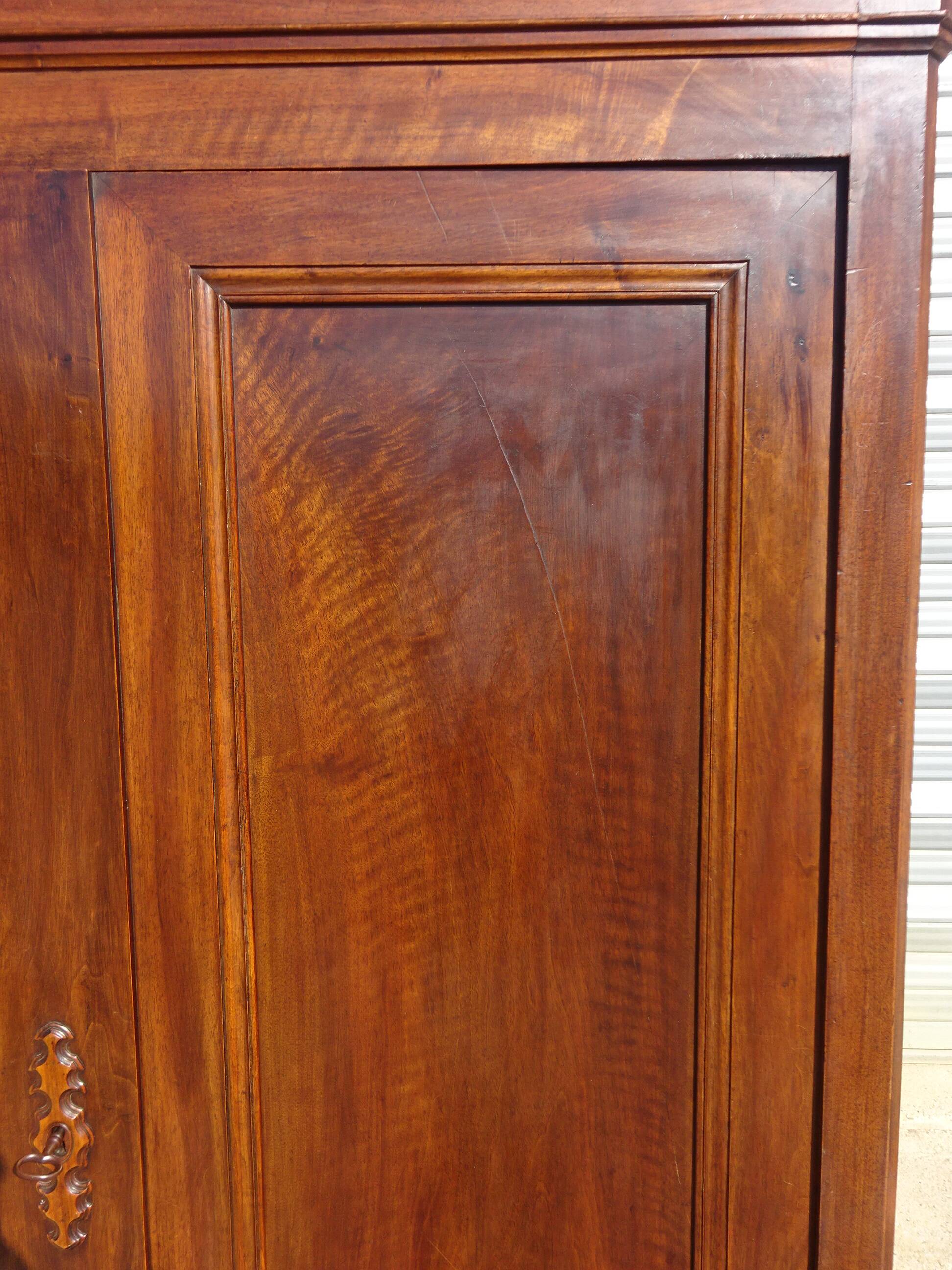Large Louis Philippe wardrobe in solid walnut