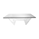 Glass and plexiglass coffee table 1970