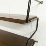 Zigzag string shelf 2 black ladders 2 teak shelves 1950 Width 47.5cm