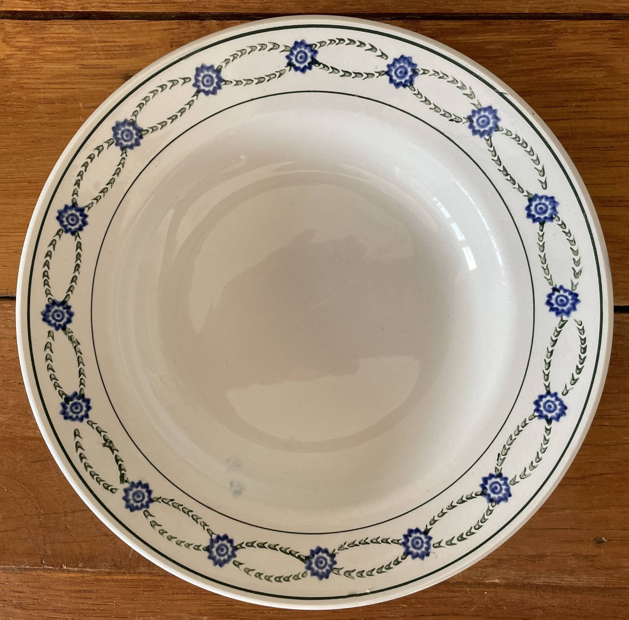 6 antique deep plates in earthenware from Saint-Amand (Nord)
