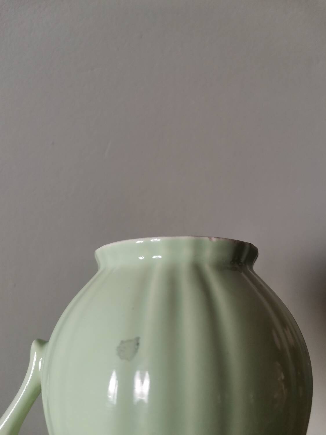 Vintage carafe pitcher Salins les Bains France mint green