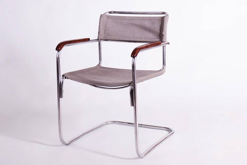 Bauhaus Czech Chrome Armchair by Marcel Breuer for Thonet, 1930s