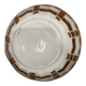 Antique bowl with burgundy and white checks