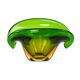 Sommerso glass platter in green and yellow, Murano, Italy, 1960s