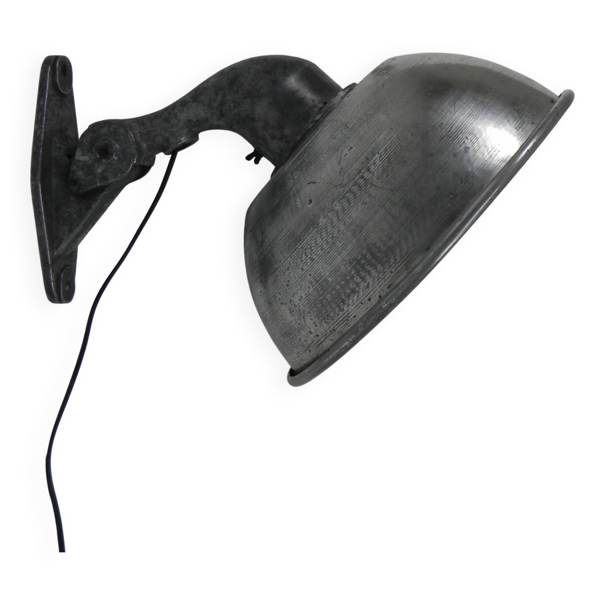 Industrial aluminum street lamp, wall lamp, 1950s