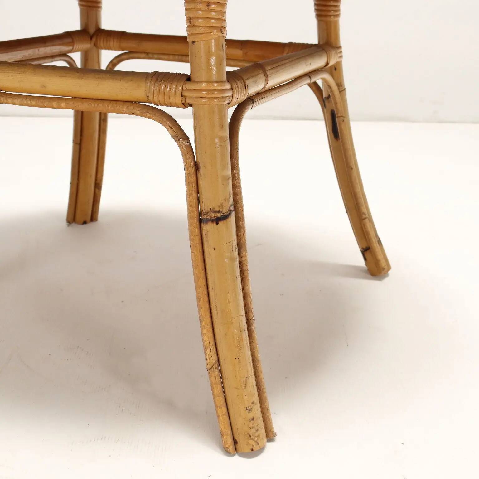 Vintage bamboo coffee table, Italy, 1950s-1960s.