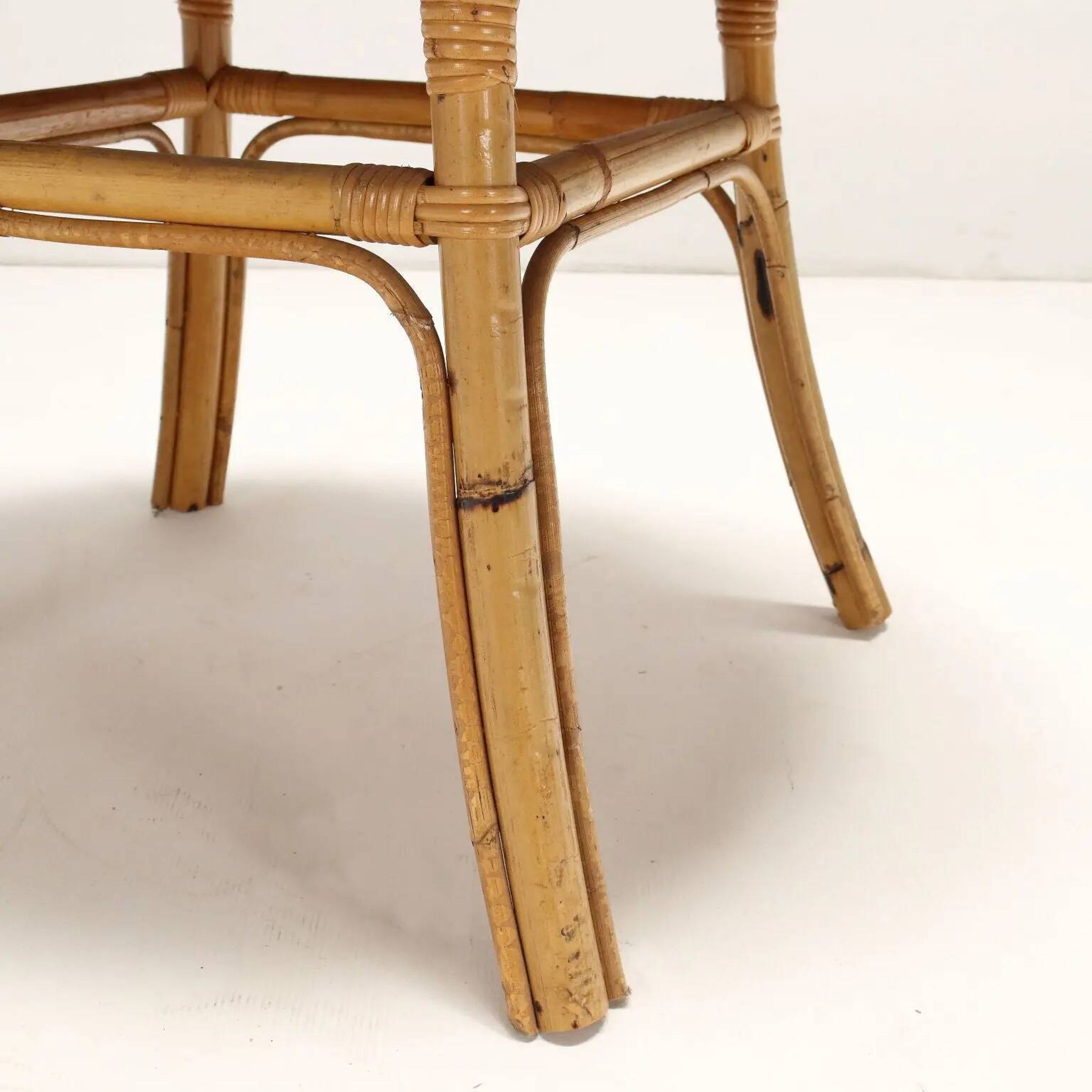 Vintage bamboo coffee table, Italy, 1950s-1960s.