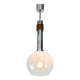 Vintage Italian Chrome and Glass Pendant Lamp