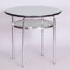 Small Czech Bauhaus Round Side Table in Chrome, 1930s