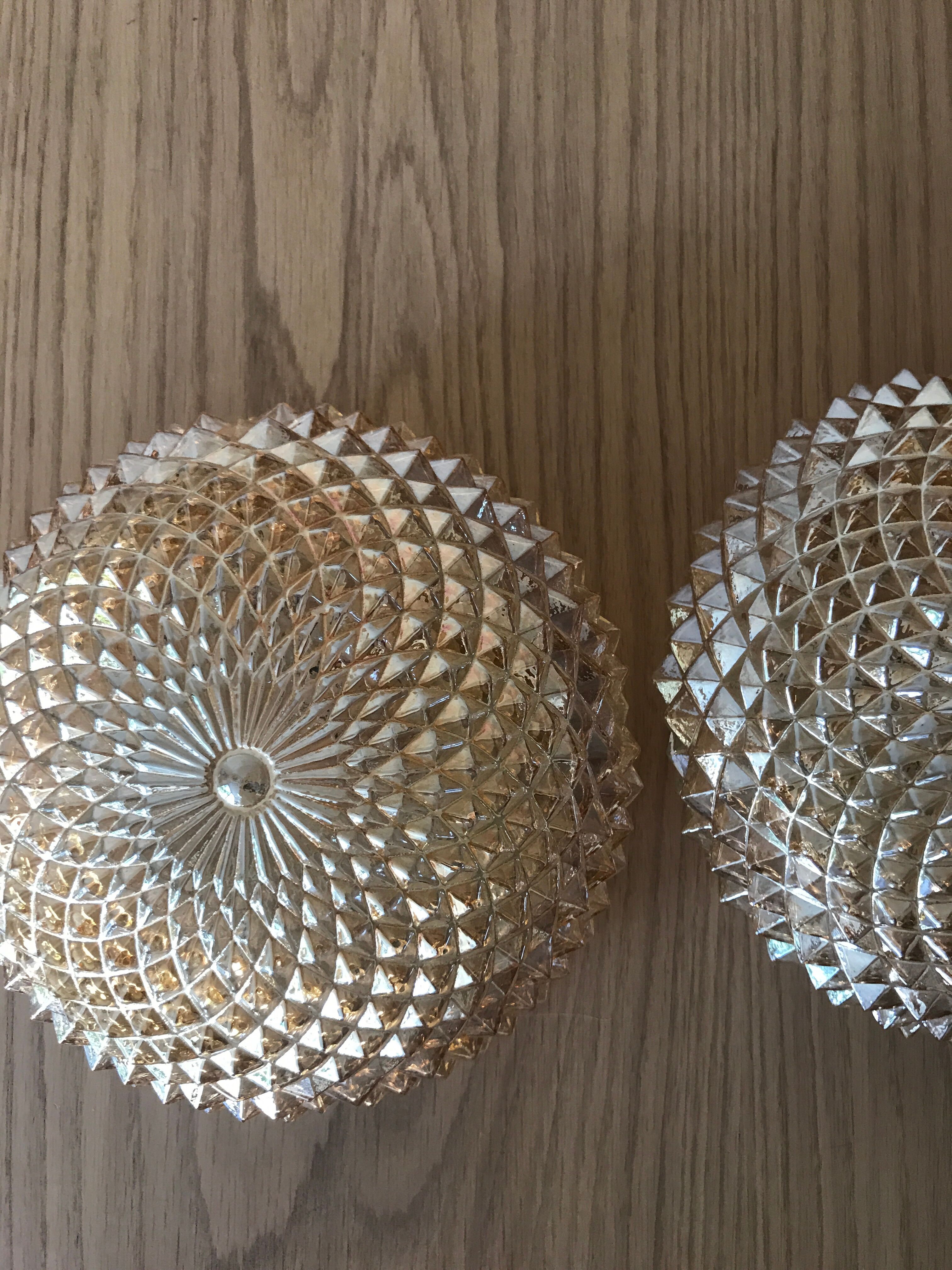 Pair of ceiling lamps
