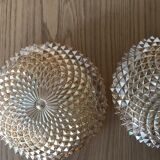 Paire de plafonniers en verre doré vintage