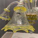 Italian flower chandelier in murano glass, 1960s