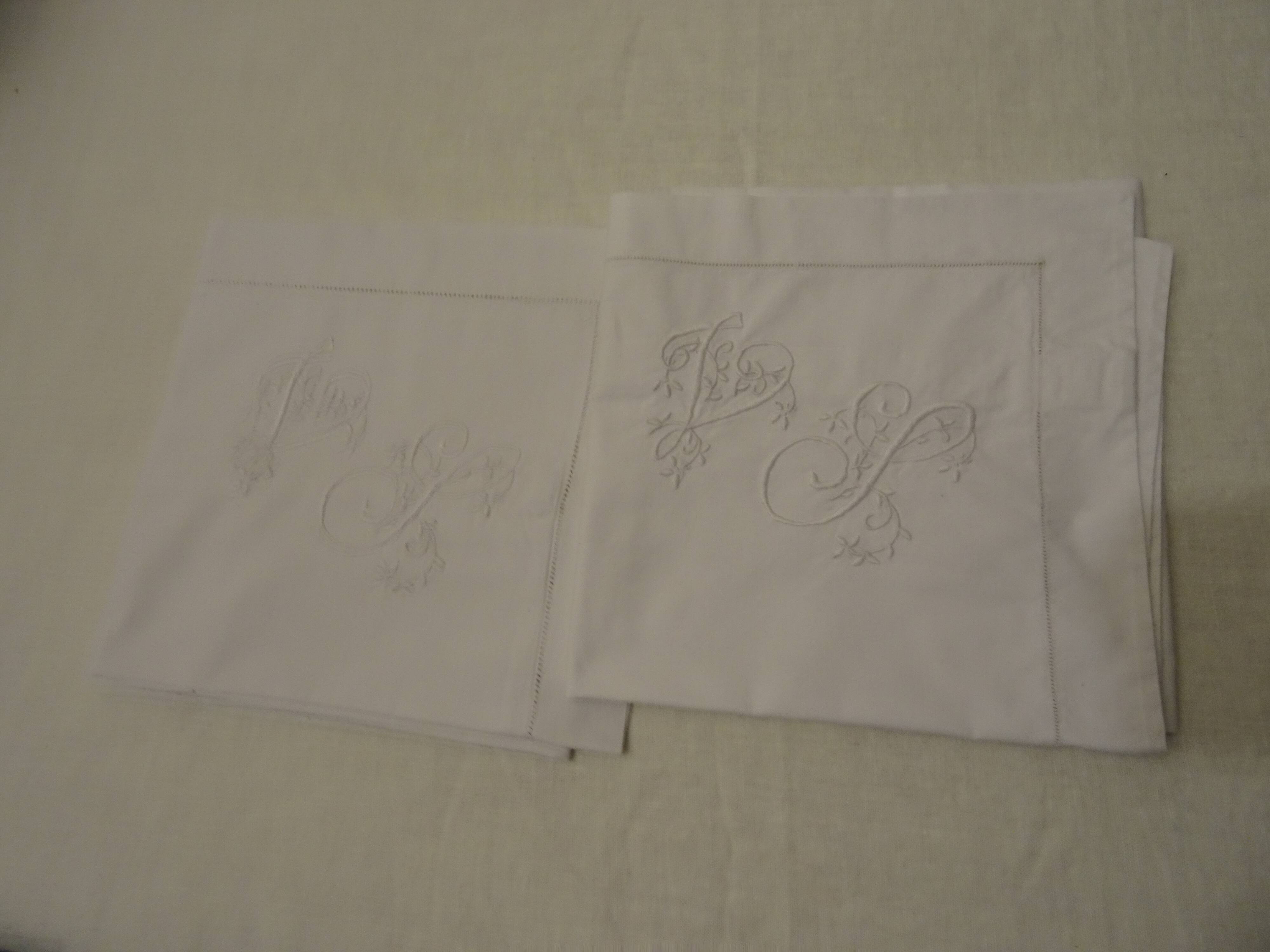 Nice pair of pillowcases monogrammed VS