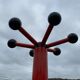 Red vintage parrot coat holder Caimi Italy