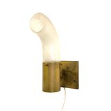 Brass and Pulegoso Glass Wall Lamp attributed to Aldo Nason for Mazzega 1960s