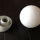 Opaline globe wall and white/vintage ceramic base 50s-60s