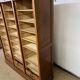 Old filing cabinet with triple curtains