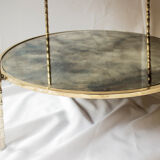 Table d'appoint en laiton et verre fumé