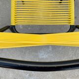 4 yellow scoubidou chairs, 1950