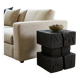 Ebonized solid wood sculptural stool / side table, Logniture