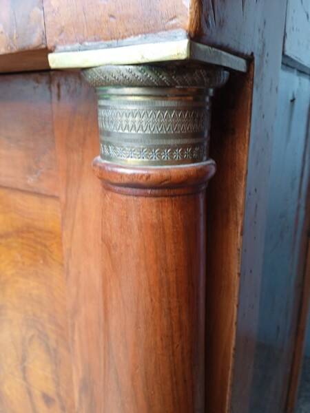 Buffet Empire period bronze marquetry walnut and fruit tree