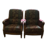 Paire de fauteuil de salon en velours