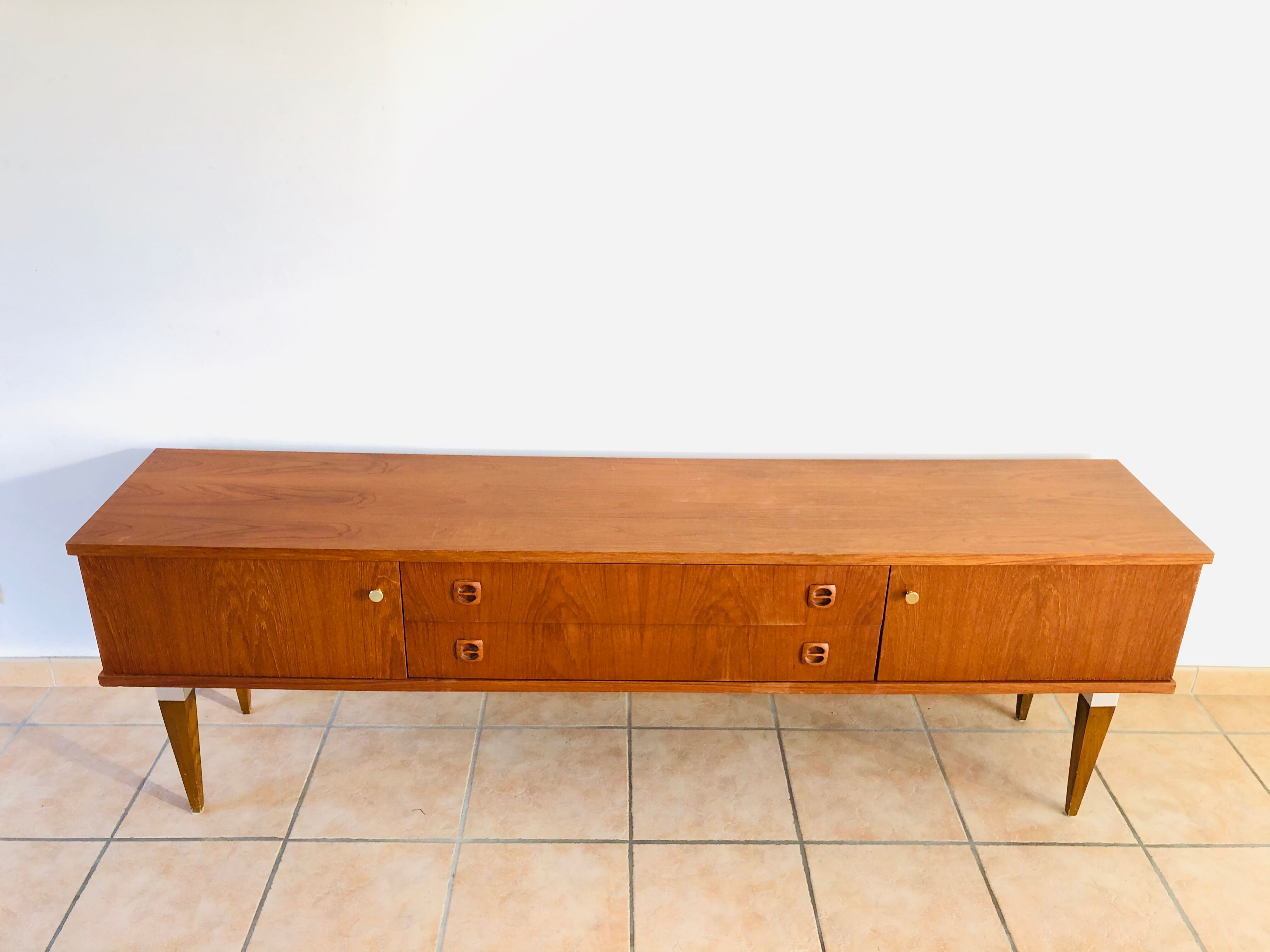 Minimalist vintage teak sideboard 1960