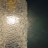 Vintage 60s brass pendant lamp with transparent glass bubbles