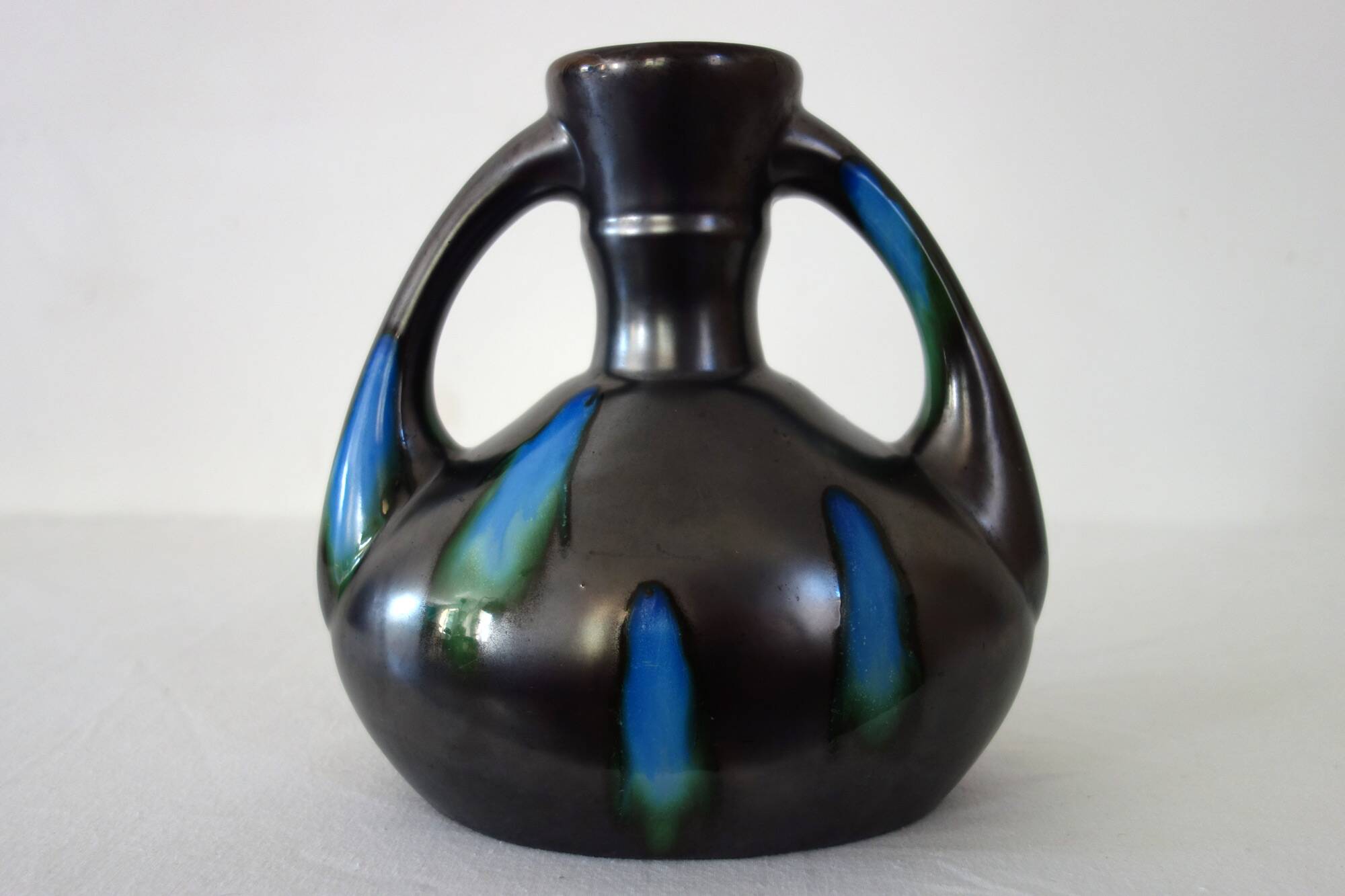Flamed ceramic vase signed De Bruyn Five Lille