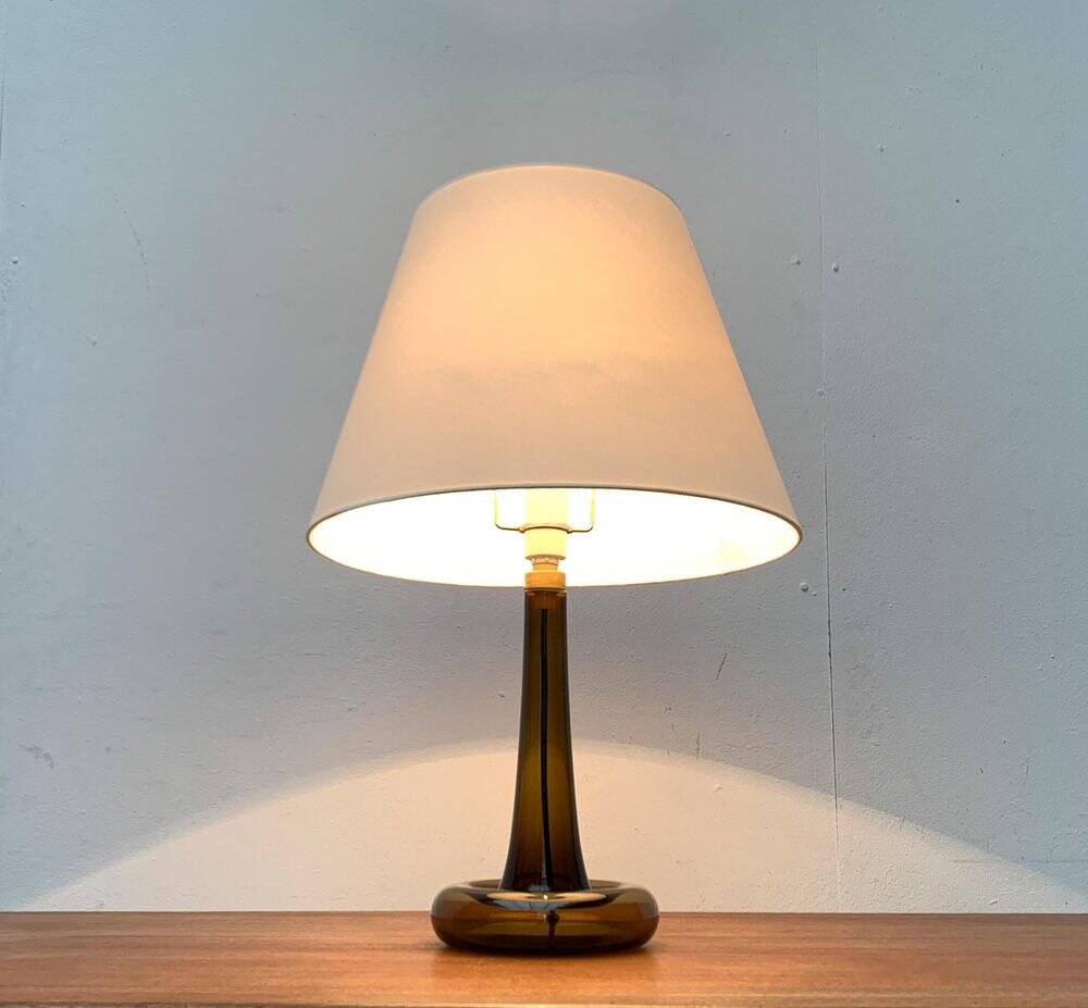 Vintage Danish table lamp model Fleur in glass by Michael Bang for Holmegaard, 1970s.