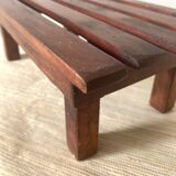 Low slatted stool
