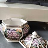 Bonbonnière/pot thé/Gingembre. Stylé Asiatique, Motifs floraux/pivoines. Décor Exclusiv, Made in Italy