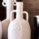 White stoneware vase