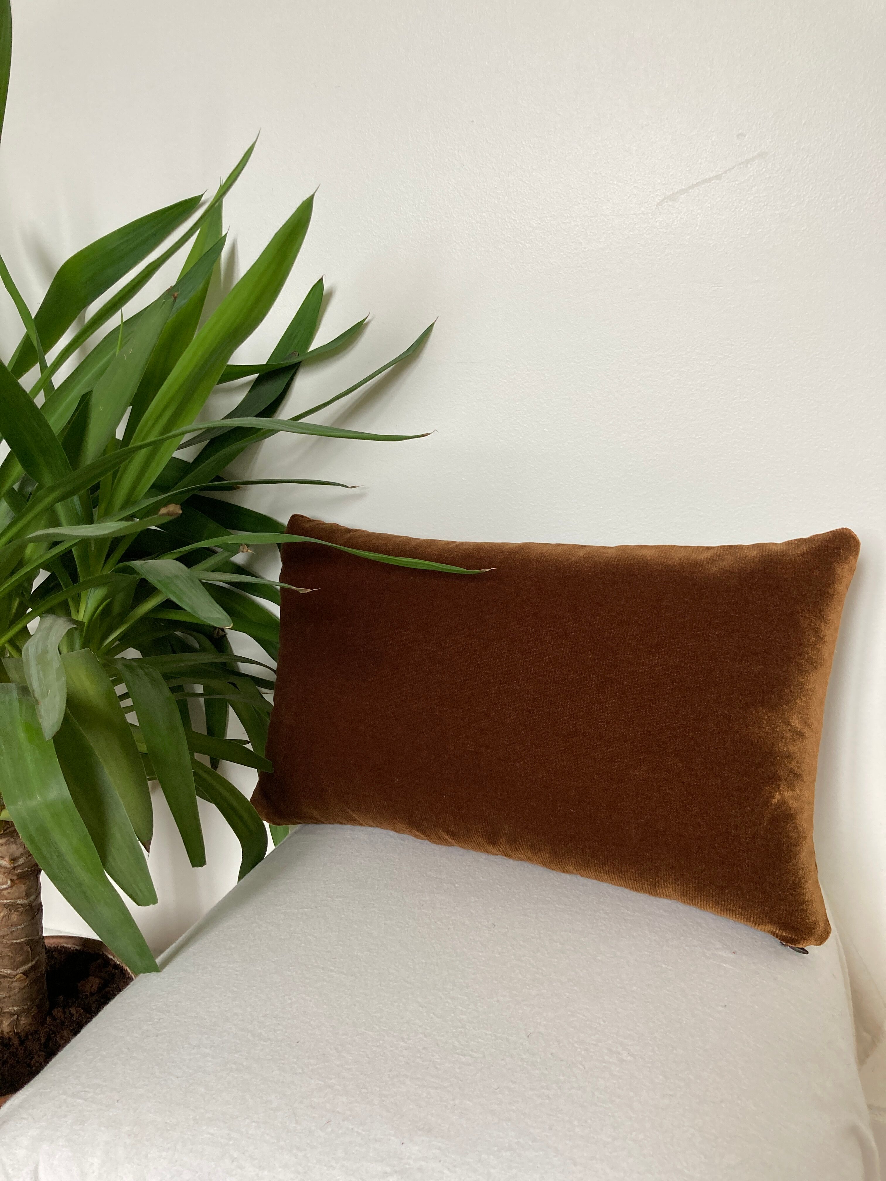 Plain cushion brown chocolate golden reflections