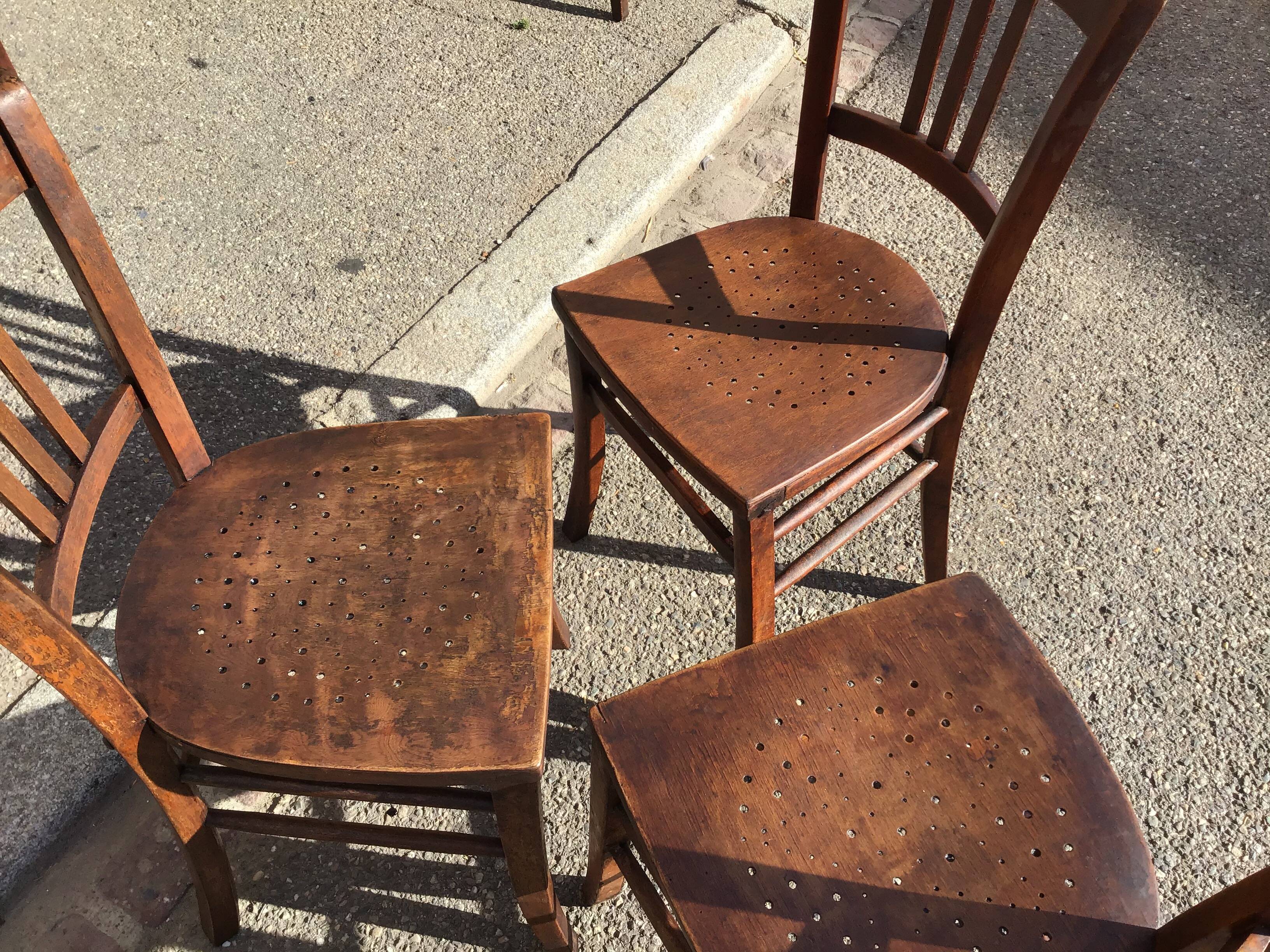 6 vintage bistro chairs 1950