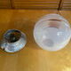 Vintage Ceiling Light Wall Sconce Coloured Glass Ball + Aluminium Support 50s #E060
