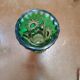 Vase vintage en cristal taillé vert Olenka (Pologne) – 21 cm