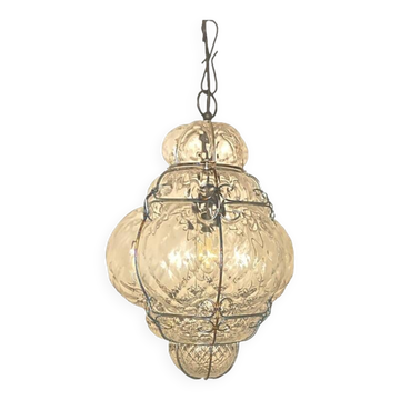 Italian Style Murano Glass Pendant in Transparent