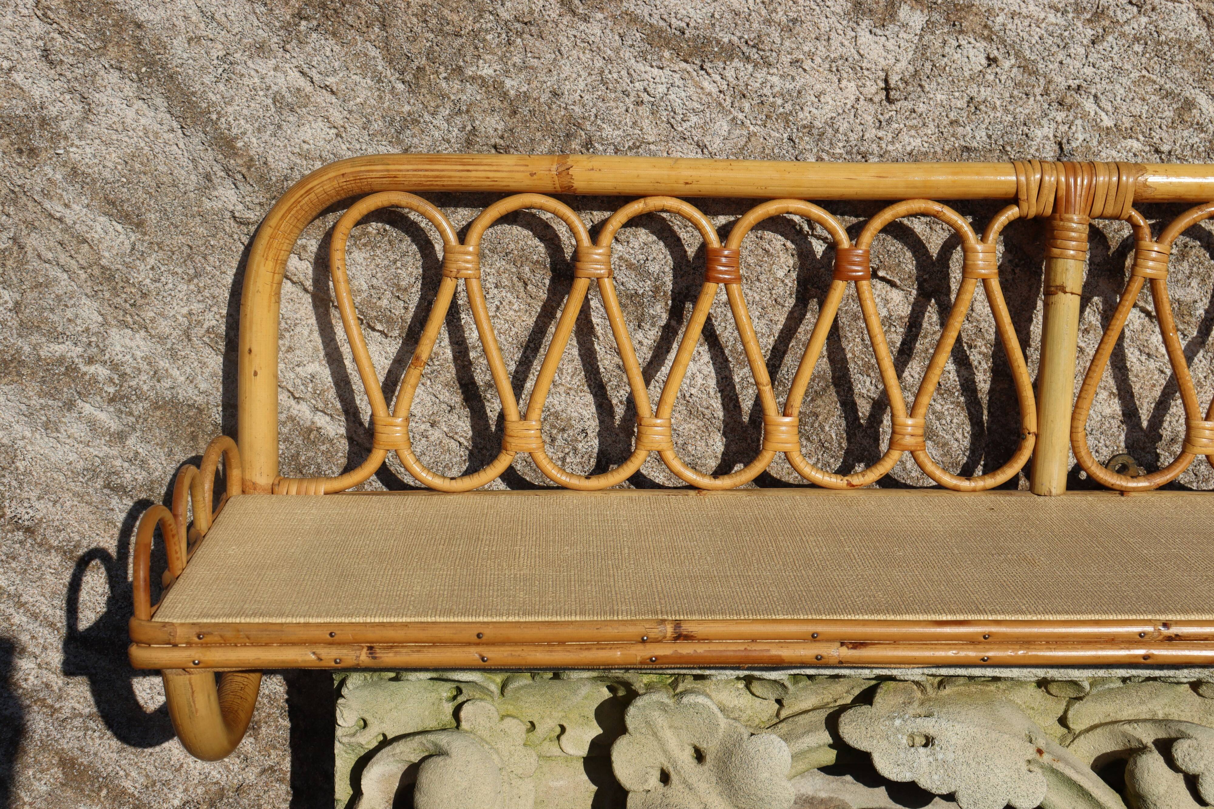 Large rattan wall shelf