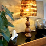 Vintage / bohemian chic wooden lamp