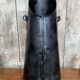 Antique black metal ash coal bucket vintage umbrella holder