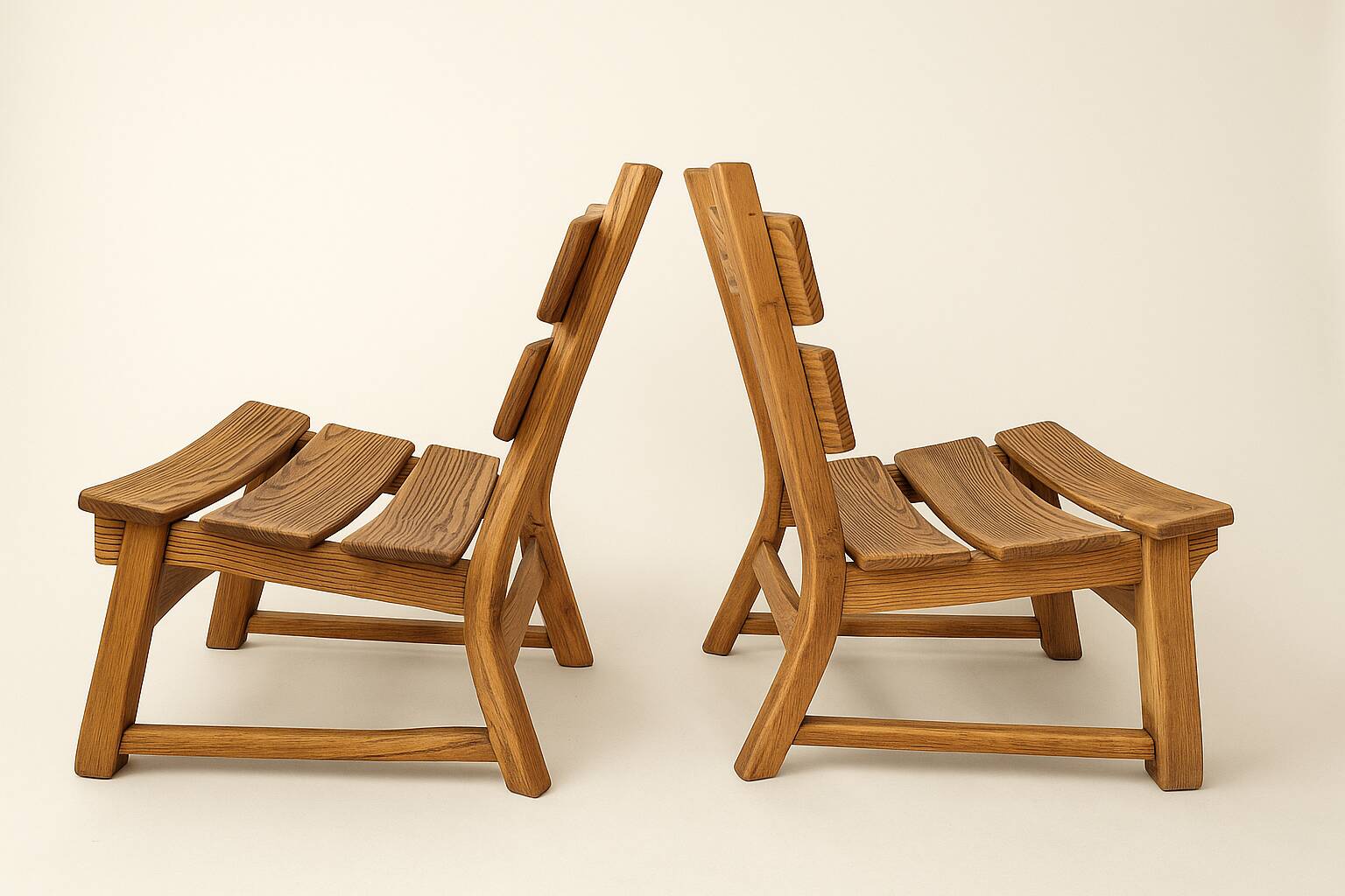 Pair of brutalist armchairs by Dittman & CO for AWA Radboud