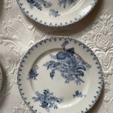 Assiettes plates et plat terre de fer sarreguemines u c modèle flore