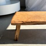 table basse en teck blond quadripode