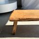 Coffee table in blond teak quadripod