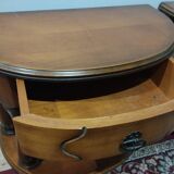 Pair of half-moon bedside tables