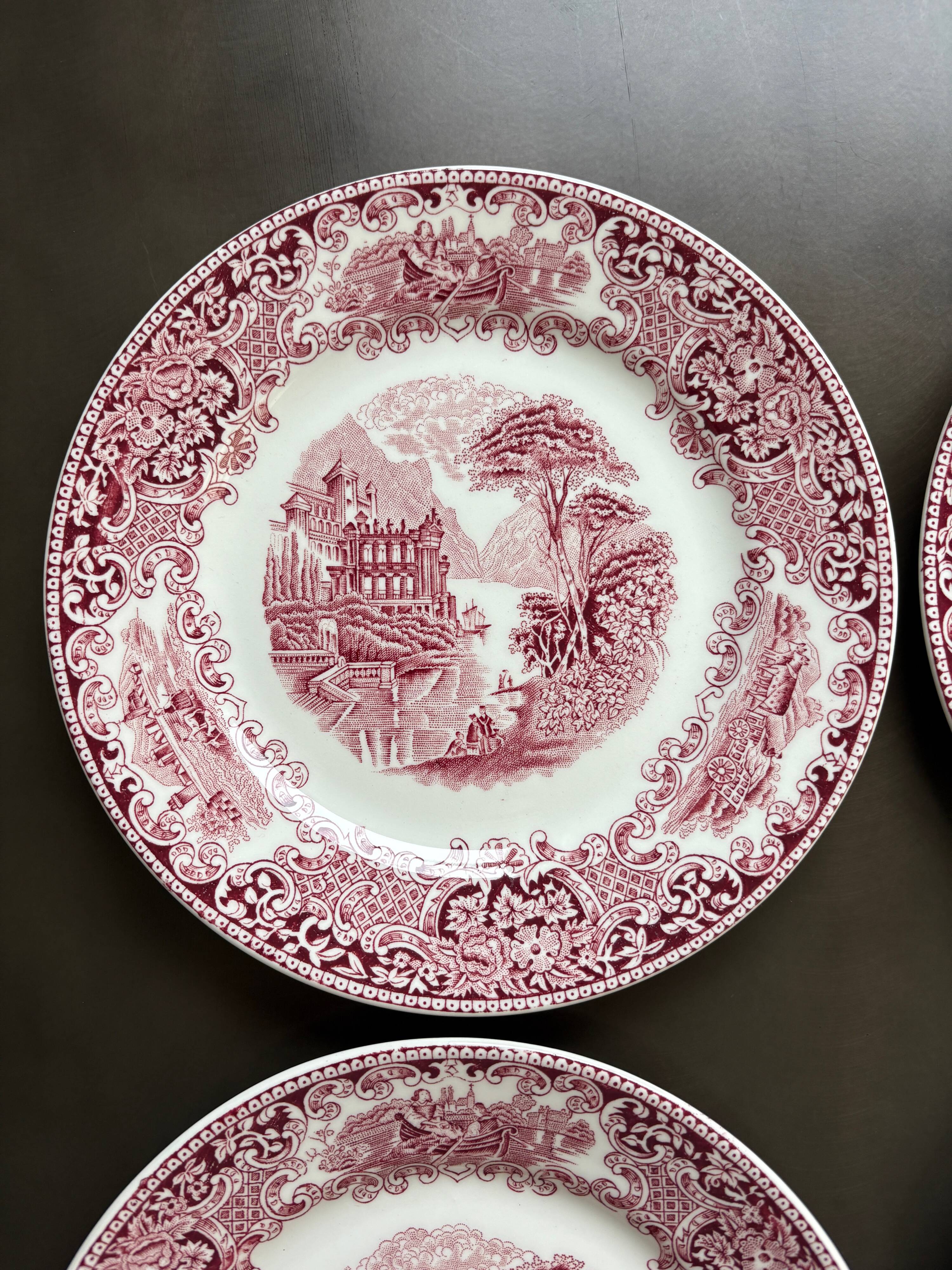 Lot de 6 assiettes à dessert modèle “Cambridge Old England”