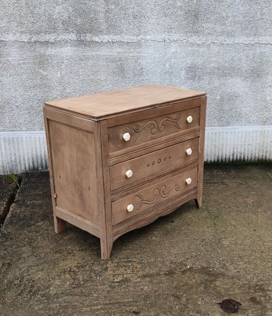 Commode art déco en bois naturel